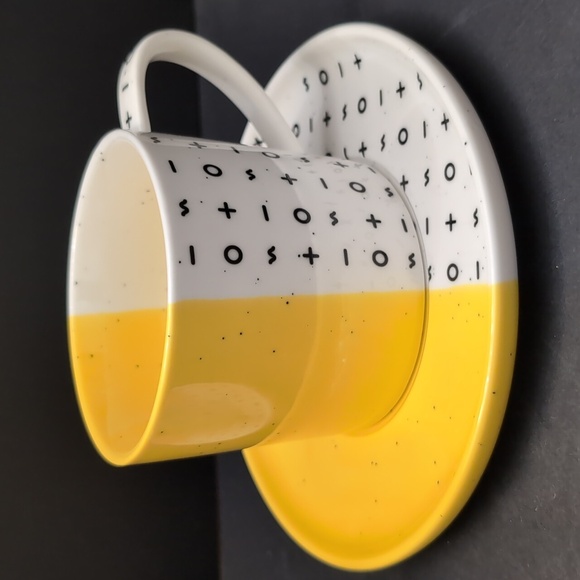 Roots 7, Dipped 2 Tone Yellow/Pink Cup And Saucer Set . - Picture 3 of 14